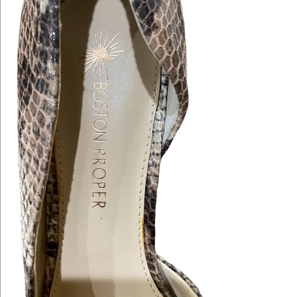 Boston Proper Viennese D’Orsay Faux Snakeskin Heels Stiletto Size 7.5 - Picture 5 of 8